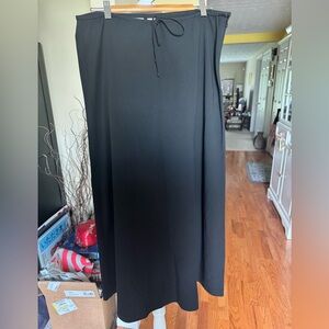 Old Navy Black A-Line Midi Skirt with Tie Front